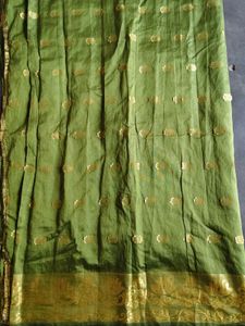Beautiful Green Saree with Gold Motifs