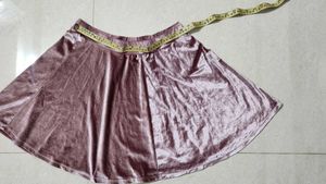 Dusty Rose Velvet Mini Skirt