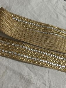 Embellished Gold Trim with Mirror Accents
