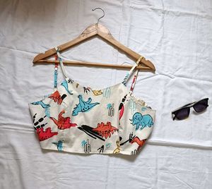 Cute Dinosaur Print Crop Top(fixed price)