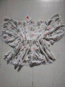 Floral Lace Trim Top