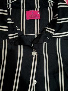 Striped High Neck Top