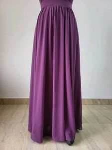 Elegant Purple Halter Neck Maxi Dress