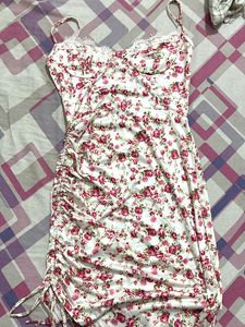 Floral Ruched Mini Dress