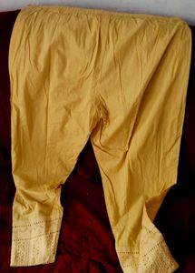 Yellow salwar with Lace Detail