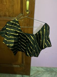 Black &amp; Gold Striped  Blouse