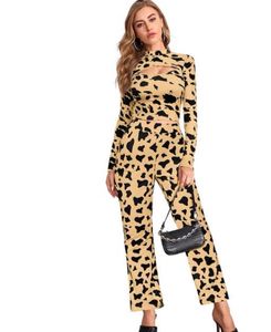 Stylish Cow Print Cut-Out co-ord set size m