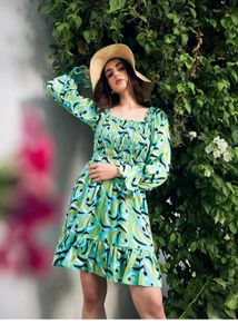 Retro Print Mini Dress