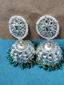 Elegant Green Jhumka Earrings