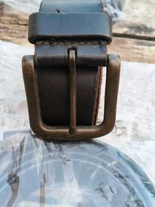 Classic Leather Belt with Antique Buckle
