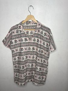 Unique Om & Swastika Print Men's Shirt