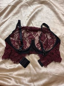 Burgundy Lace Bra