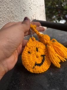 Crochet Smiley Face Keychain 😊