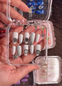 Navratri nails Grey day