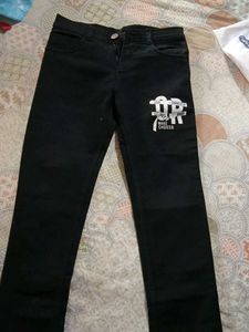 Black Jeans with Graphic Print