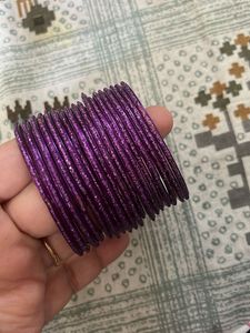 Sparkling Purple Bangles Set
