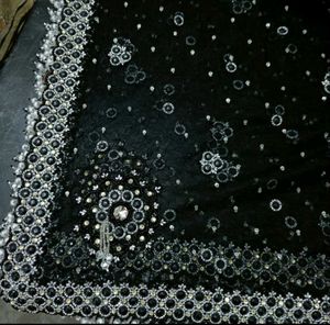 black semi fish cut lehenga