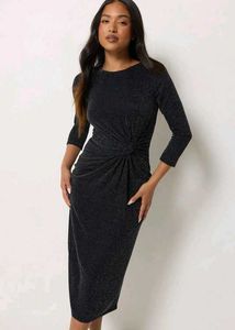 Sparkly Twist Front bodycon Mini Dress