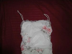 Floral Print Sheer White Dress