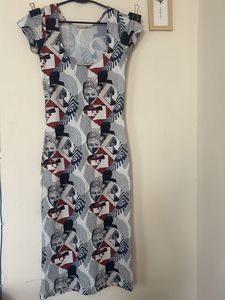 Artistic Print Bodycon Dress