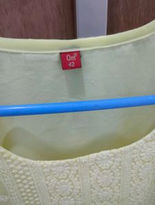 Yellow Chikankari Kurti