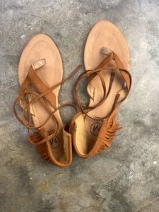 Fringe Detail Gladiator Sandals