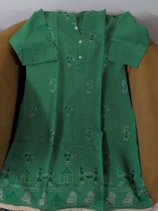 Green Warli Art Kurta