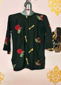 Embroidered Black Kurta Set