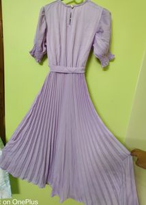Lavender Pleated Midi Dress