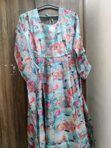 Floral Print Anarkali Dress