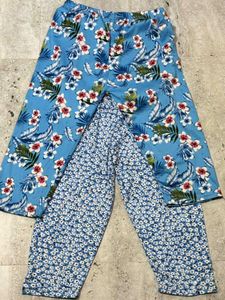 Comfortable Tropical Print Pajama Set