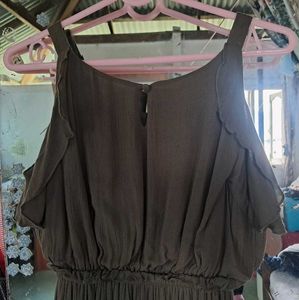 Olive Green Ruffled Maxi Dress