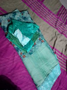 Green Floral Saree, ✨