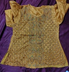 Y2k Embellished orange mustard Kurta