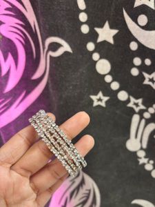 Sparkling Rhinestone Bangle Set