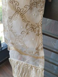 Embroidered gota patti beige Kurta