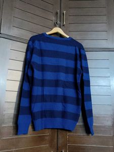 French Connection Men Striped Blue Sweater