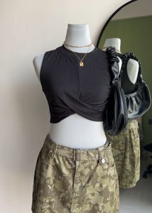 CIDER Cross Twist Crop Top