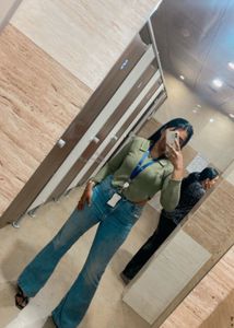 Olive Green Long Sleeve Top