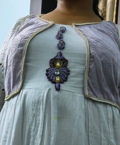 Beautiful Kurti With Removable Jecket And Matching