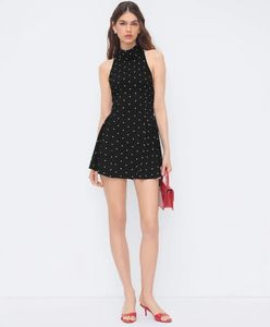 Chic Black Polka Dot Mini Dress