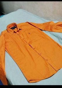 Vibrant Orange Button-Up Shirt