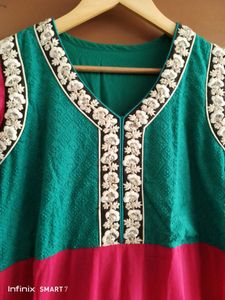 green and pink Kurtas With Box