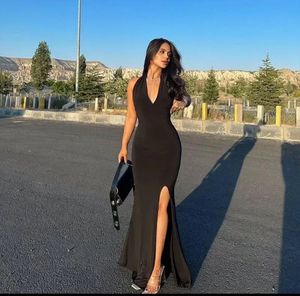 Elegant Black Maxi Dress with Slit