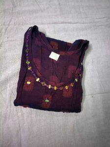 Elegant Purple Floral Print Kurti