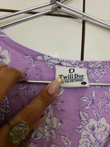 lavender floral A line kurta