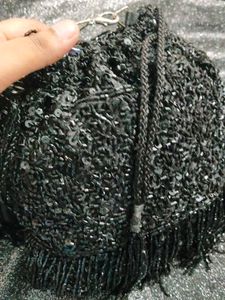 Elegant Beaded Crystal Fringe Bag