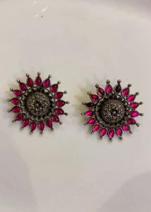 New Stunning Ethnic Earrings with Pink Stones