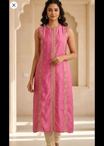 Pink Embroidered Kurta