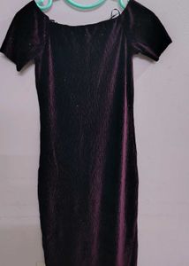 Velvet purple off shoulder dress